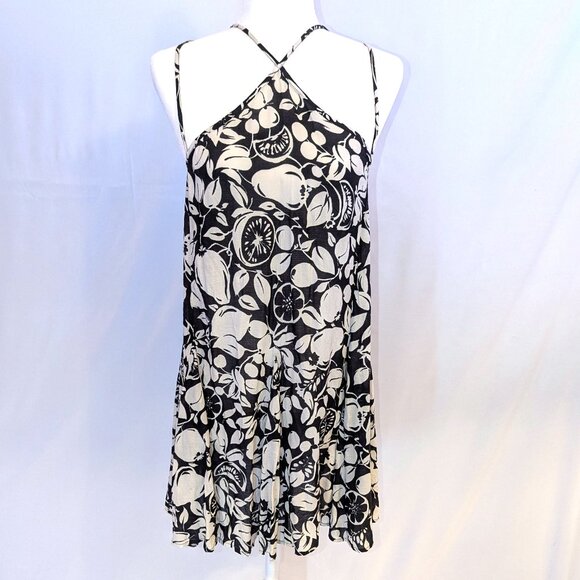 NWT Anthropologie | Sheer Mini Dress Black Motif Fruit Print | Size Medium - Picture 3 of 11